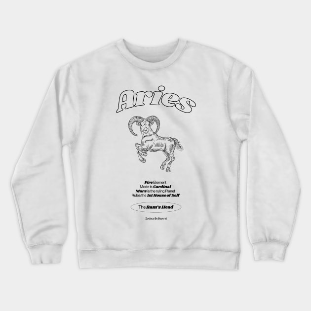 Aries Zodiac Design T-Shirt Crewneck Sweatshirt by bybeyond